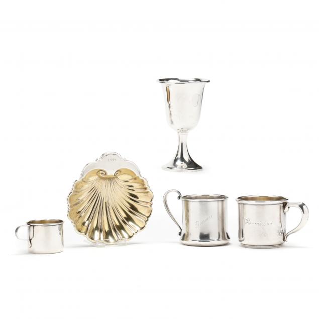 five-american-sterling-silver-table-items