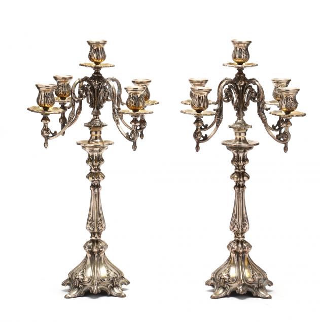 a-pair-of-ornate-continental-five-light-silverplate-candelabra
