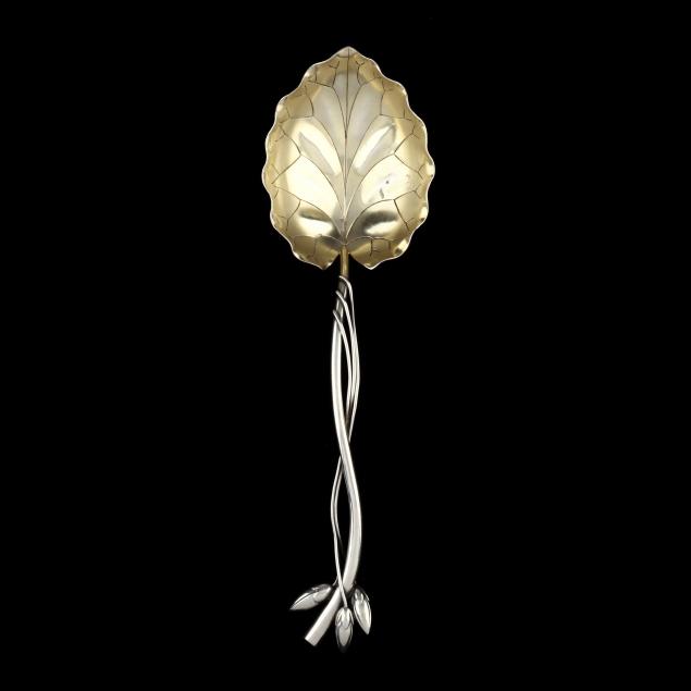 ludwig-redlich-co-sterling-silver-leaf-serving-spoon