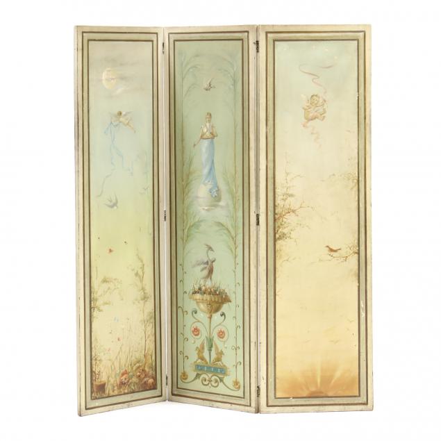 antique-continental-painted-three-panel-screen