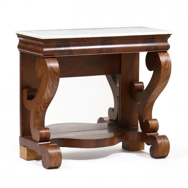 southern-classical-mahogany-marble-top-pier-table