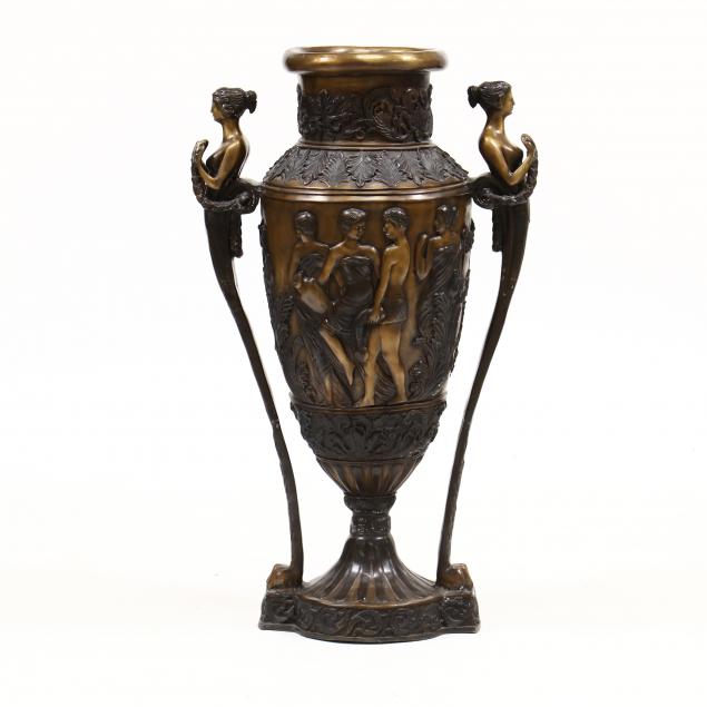 large-decorative-neoclassical-style-bronze-figural-floor-vase