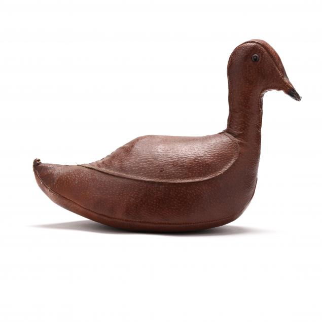 attributed-dimitri-omersa-for-abercrombie-fitch-leather-wrapped-duck-decoy