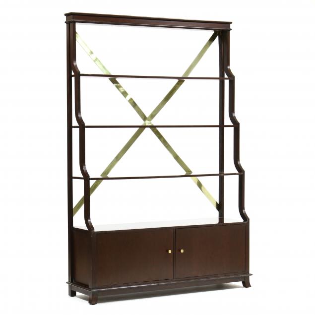 large-contemporary-hollywood-regency-style-mahogany-bookshelf