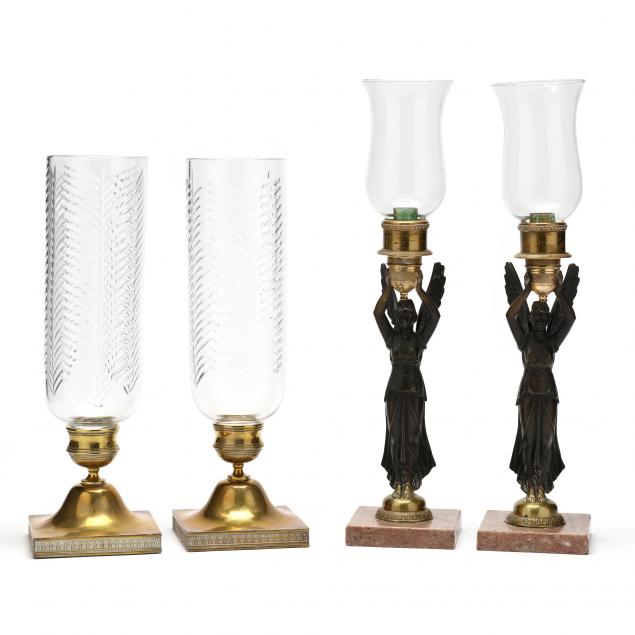 two-pairs-of-neoclassical-style-candlesticks-with-hurricane-shades