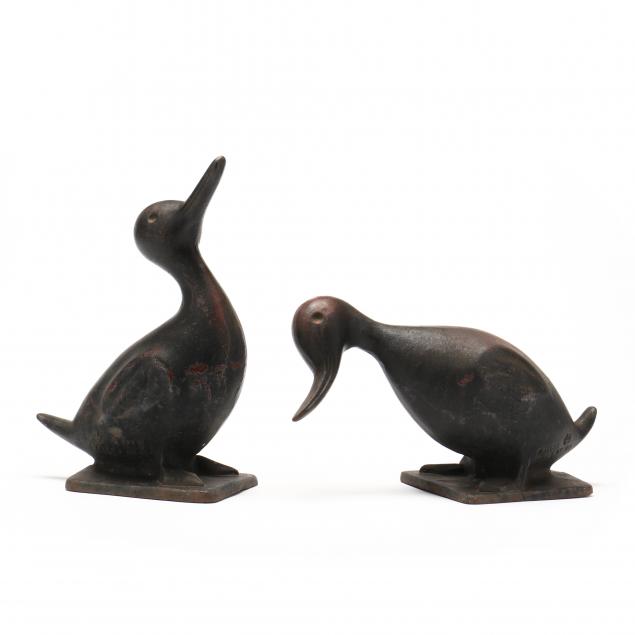 virginia-metalcrafters-two-cast-iron-duck-doorstops