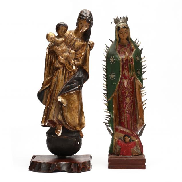 two-spanish-carved-bultos-of-the-madonna