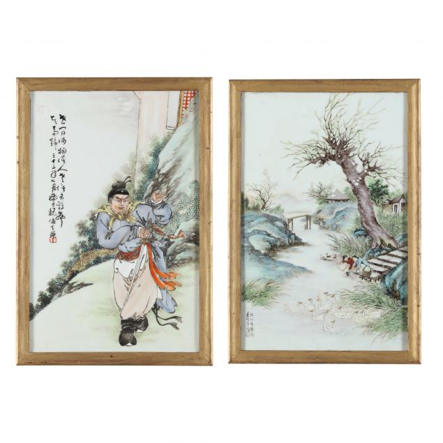 two-chinese-porcelain-plaques