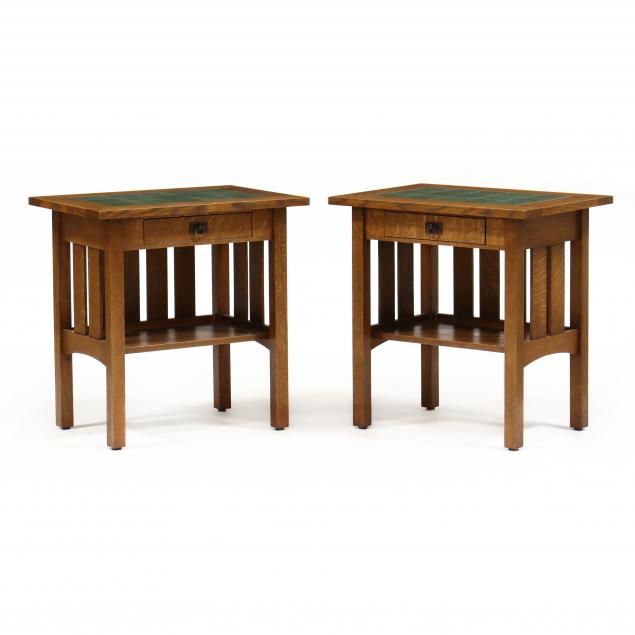 warren-hile-pair-of-mission-oak-style-tile-top-tables