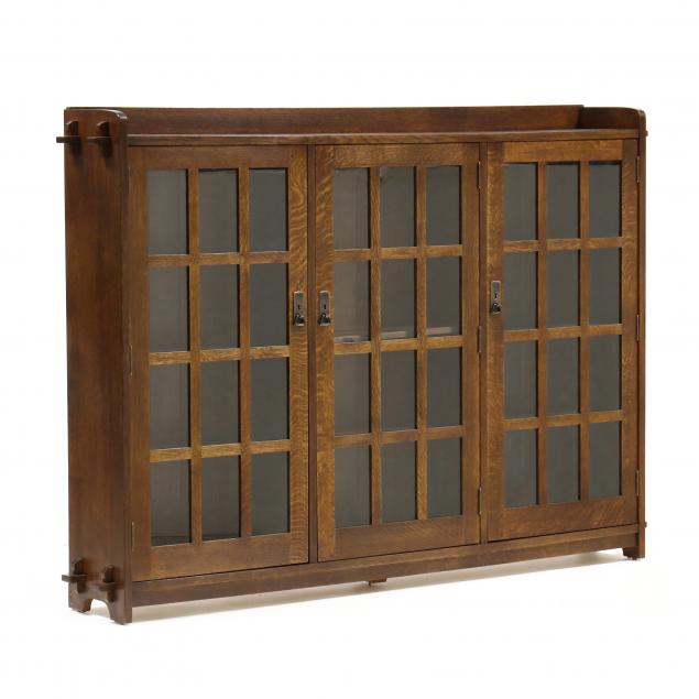 stickley-contemporary-mission-oak-triple-bookcase