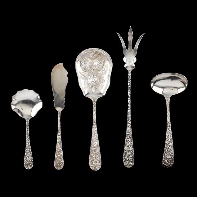 five-i-stieff-rose-i-sterling-silver-servers