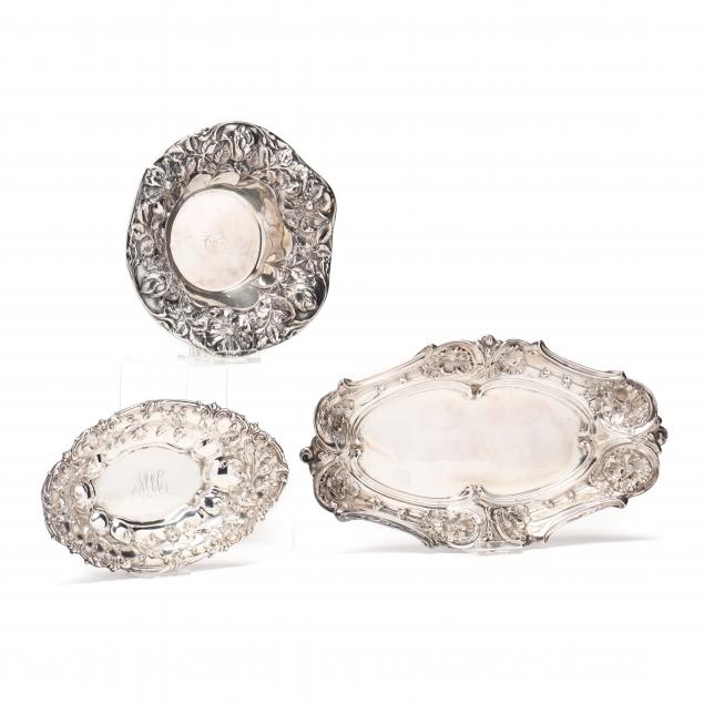 three-antique-art-nouveau-sterling-silver-bowls