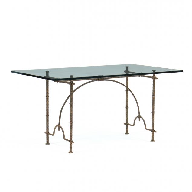 attributed-ilana-goor-iron-and-glass-dining-table