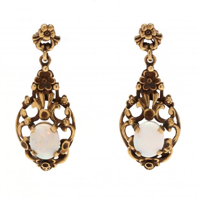 art-nouveau-style-gold-and-opal-earrings