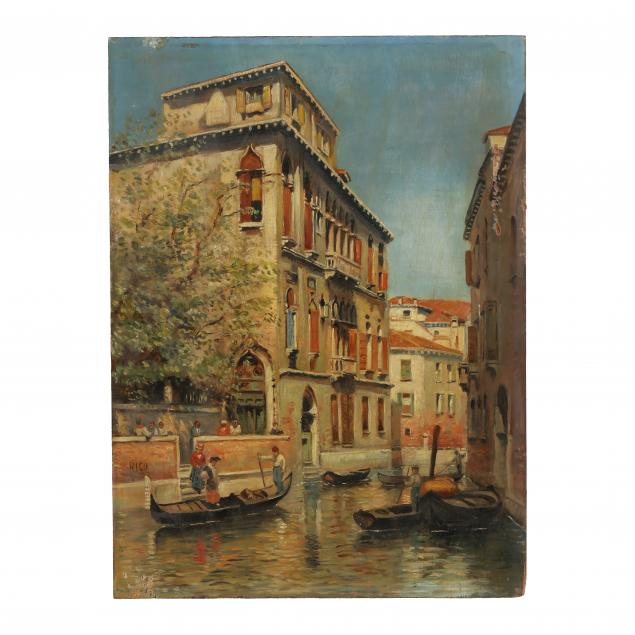 italian-school-circa-1900-a-venetian-scene-with-gondolas