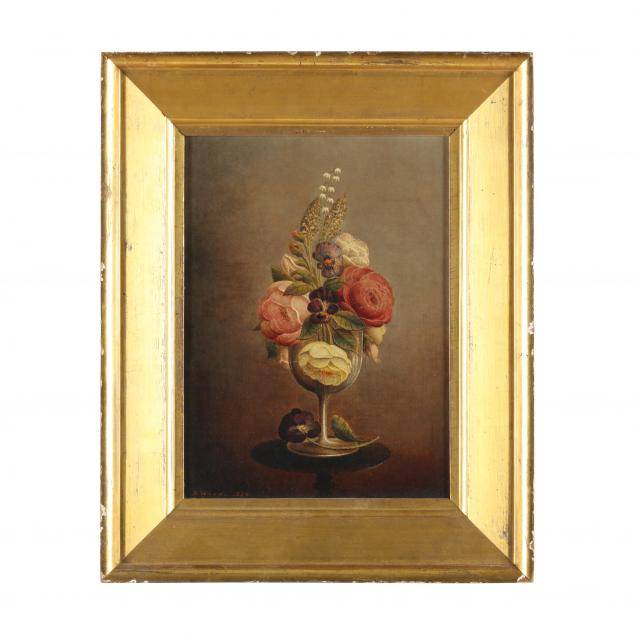 h-wood-american-19th-century-floral-still-life-in-glass-vase