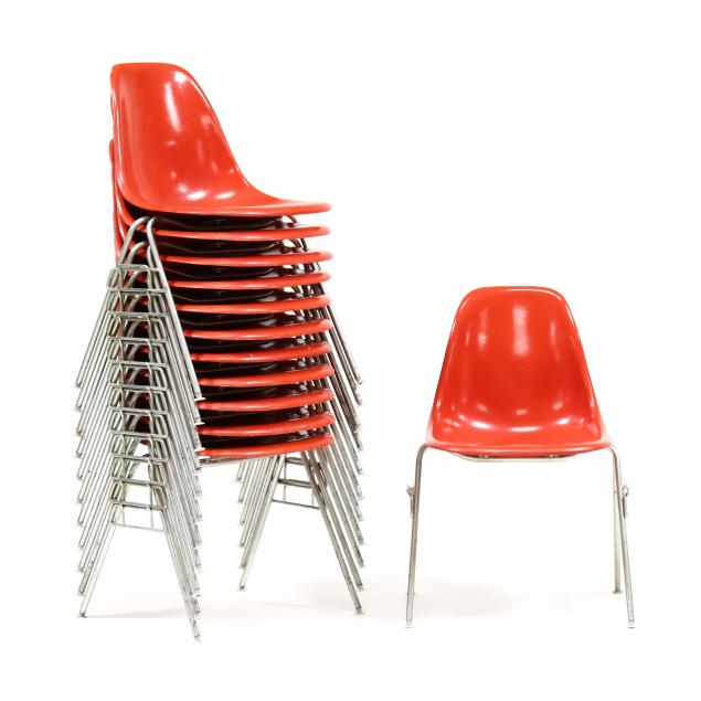 charles-and-ray-eames-set-of-twelve-red-stacking-shell-chairs