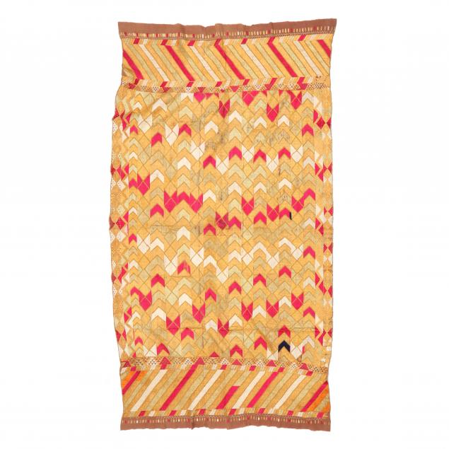 an-indian-punjab-phulkari-silk-embroidered-textile-panel