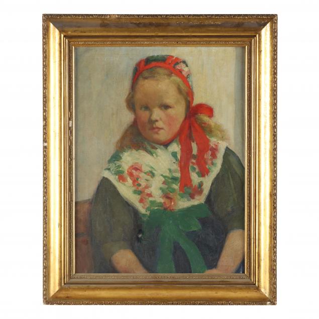 continental-school-circa-1900-portrait-of-a-young-girl-with-kerchief