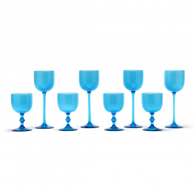 attributed-carlo-moretti-eight-blue-glass-stems
