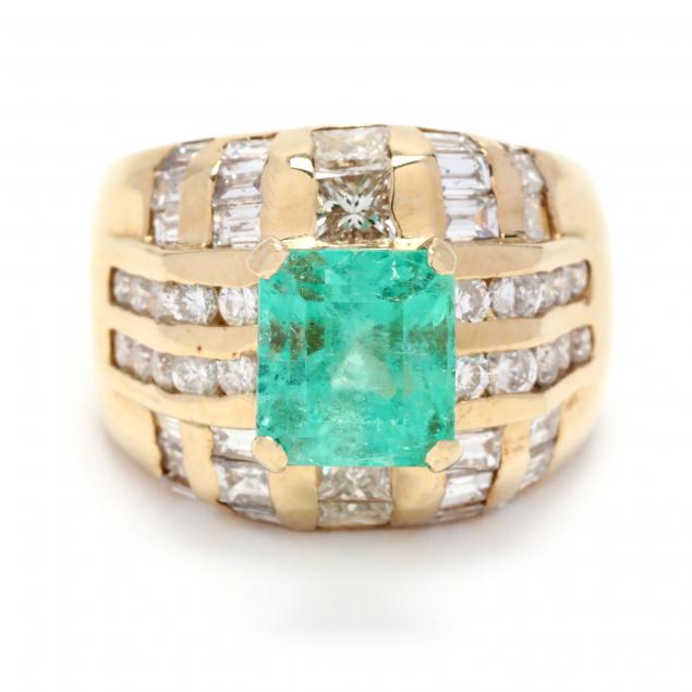 gold-emerald-and-diamond-ring