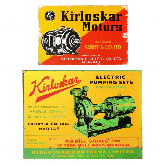 two-vintage-kirloskar-porcelain-advertising-signs