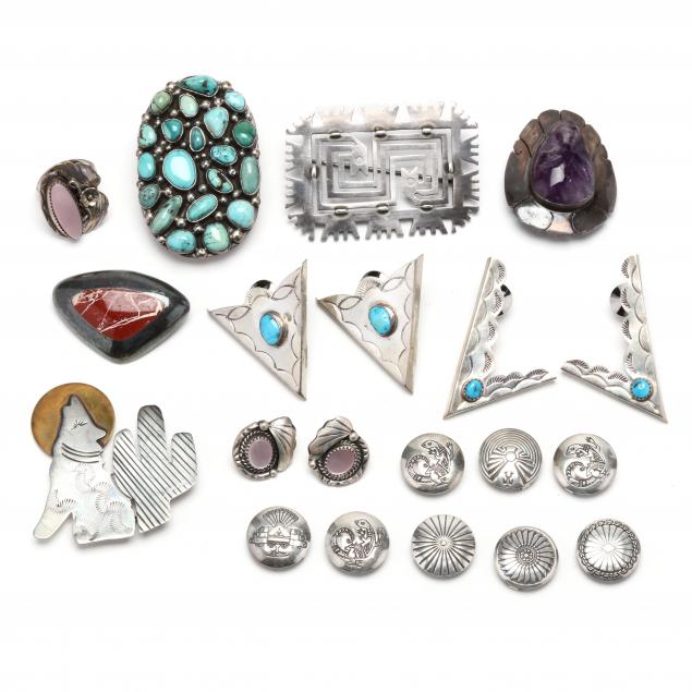 group-of-silver-jewelry-items