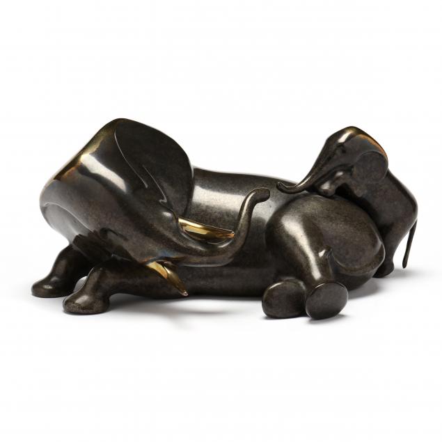 loet-vanderveen-american-dutch-1921-2015-i-elephant-and-baby-reclining-i