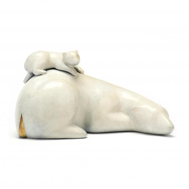 loet-vanderveen-american-dutch-1921-2015-i-polar-bear-and-baby-reclining-i