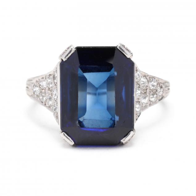 vintage-platinum-synthetic-sapphire-and-diamond-ring