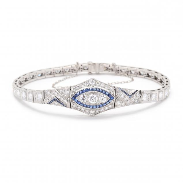 art-deco-platinum-diamond-and-synthetic-sapphire-bracelet