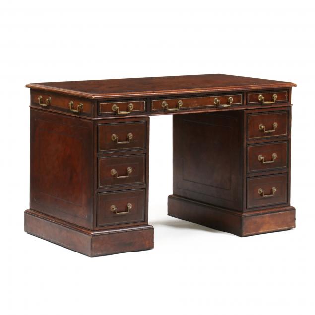 maitland-smith-leather-wrapped-double-pedestal-desk