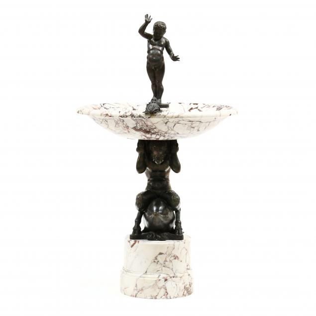 maitland-smith-large-figural-bronze-and-marble-tiered-basin