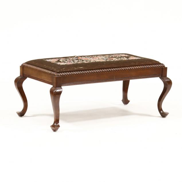 queen-anne-style-walnut-needlepoint-bench