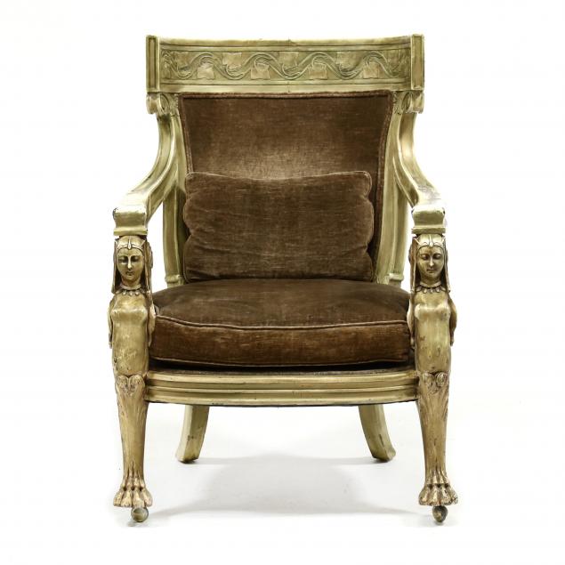egyptian-revival-carved-and-painted-throne-chair