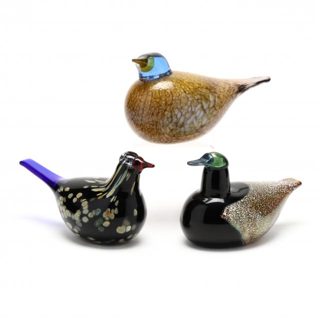 oiva-toikka-finland-b-1931-three-art-glass-birds