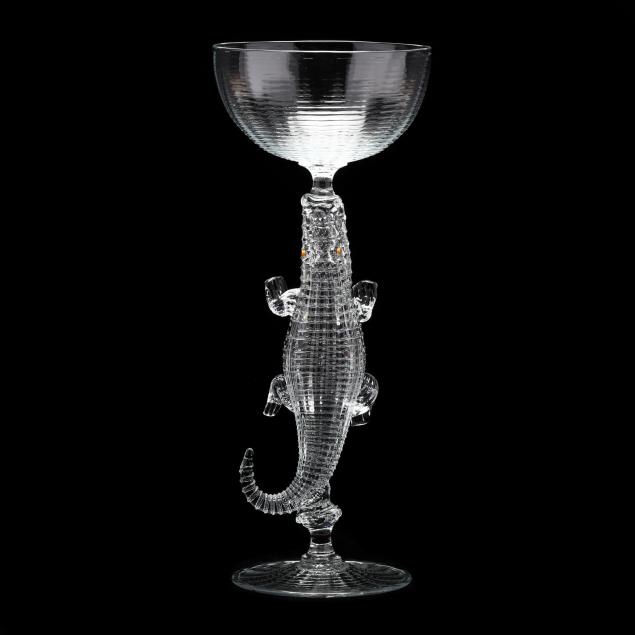 preston-singletary-ca-glass-alligator-goblet