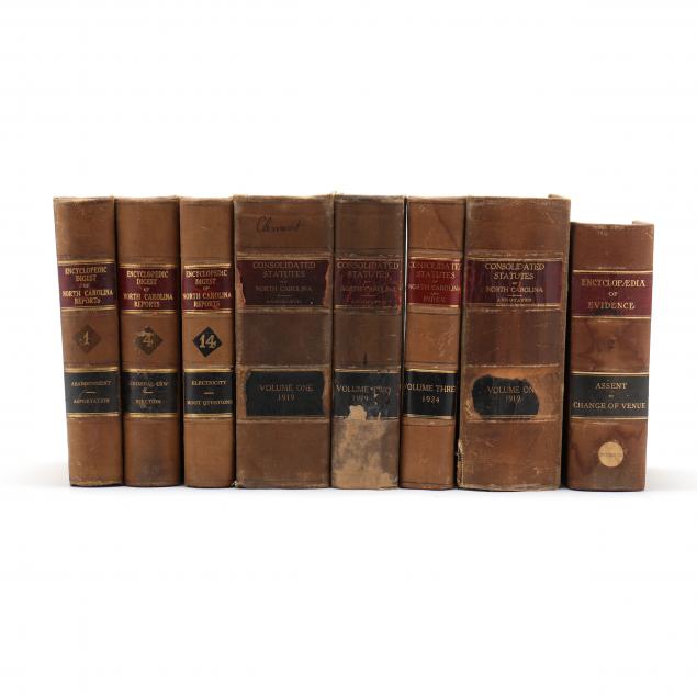 eight-antique-volumes-on-north-carolina-laws-and-statutes