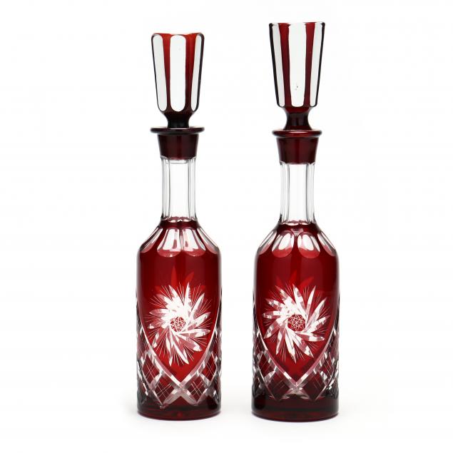 pair-of-ruby-cut-to-clear-decanters