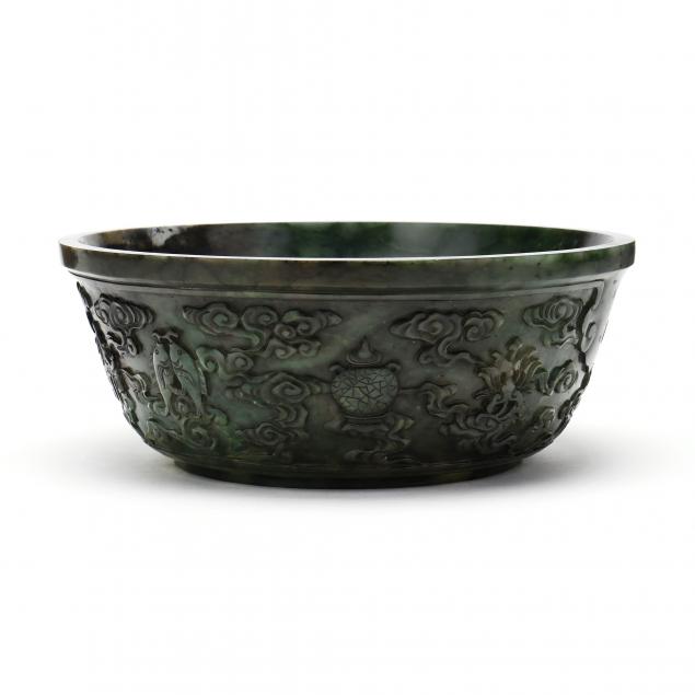 a-chinese-carved-spinach-green-nephrite-jade-bowl