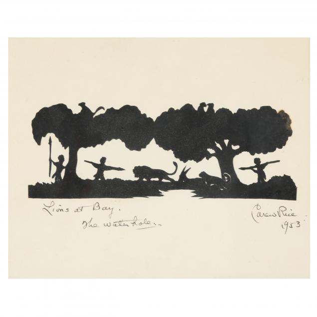 carew-rice-sc-1899-1971-i-lions-at-bay-the-waterhole-i