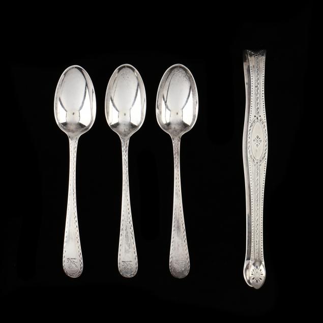 george-iii-silver-sugar-tongs-and-three-teaspoons-marks-of-hester-bateman
