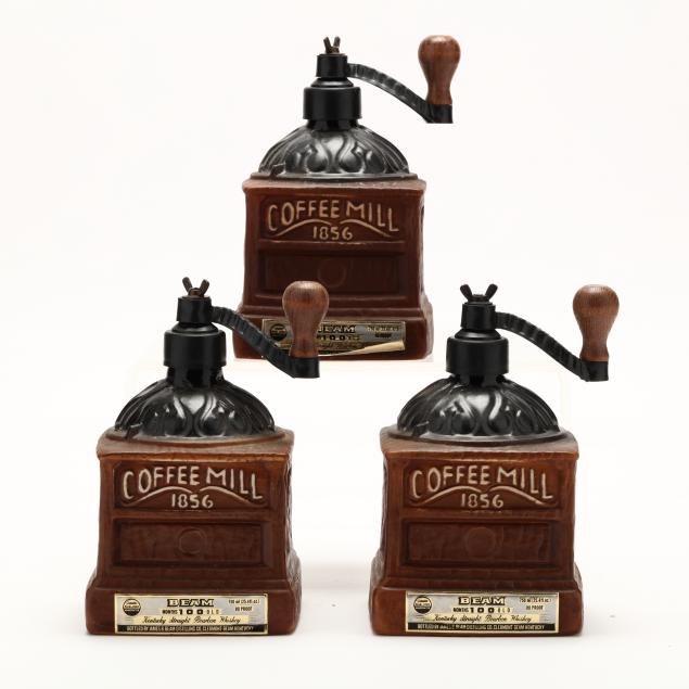beam-bourbon-whiskey-in-coffee-mill-decanters