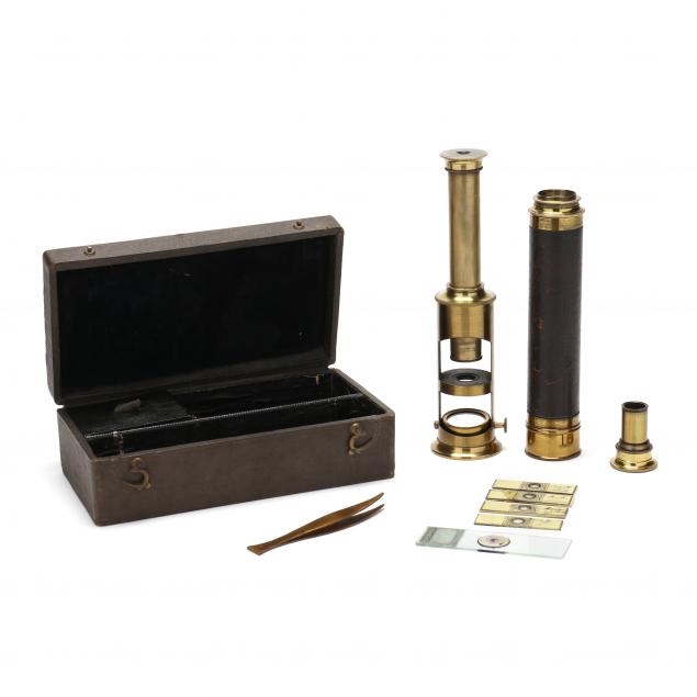 antique-cased-field-microscope-and-telescope-kit