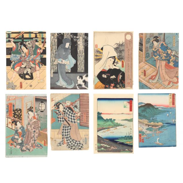 collection-of-eight-edo-period-japanese-woodblock-prints