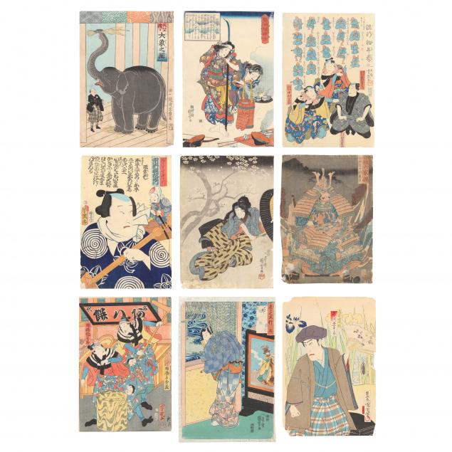 collection-of-nine-japanese-woodblock-prints