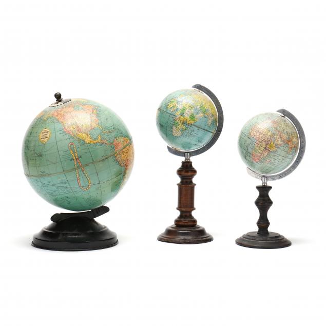 three-vintage-terrestrial-table-globes-including-replogle-and-columbus
