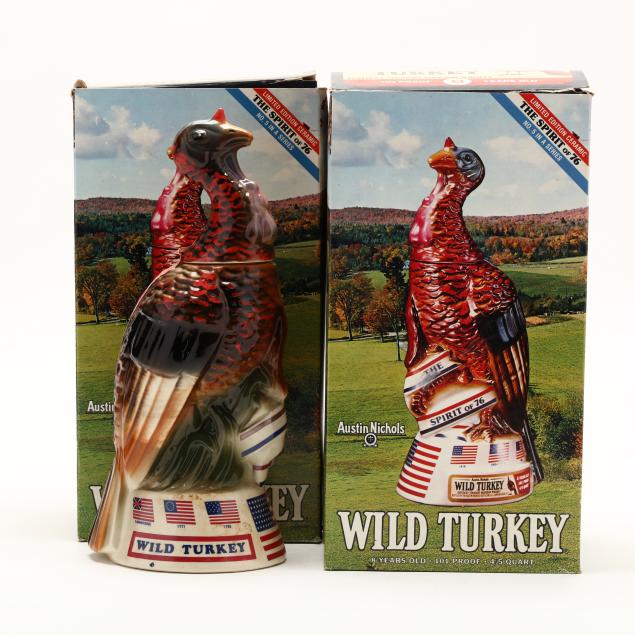 wild-turkey-bourbon-whiskey-in-porcelain-decanters