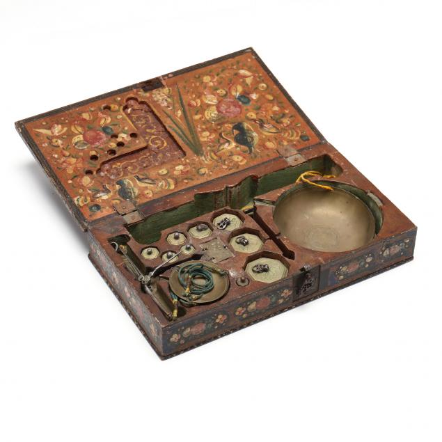 boxed-islamic-scales-and-weights-likely-persian-19th-century