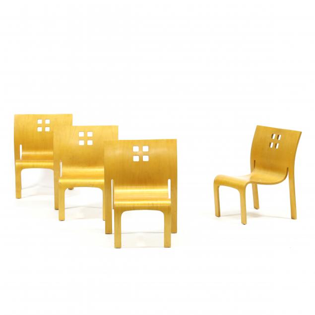 peter-danko-american-b-1949-four-child-s-molded-wood-chairs
